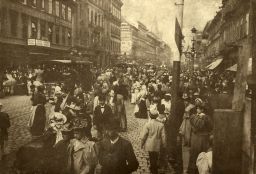 Ruch na ulici Na příkopě, kolem 1891