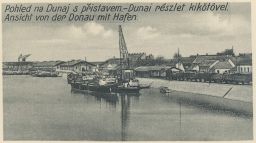 Komárno Komárom pohled na Dunaj s přístavem