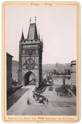 Staroměstská mostecká věž, kol 1890, kabinetka, světlotisk