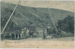 Železnice závory Praha Chuchle Bellman 1900