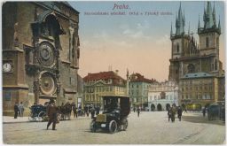 Praha Staroměstské náměstí orloj auto 1913