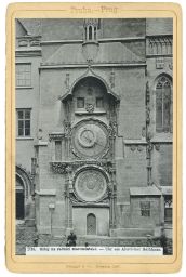 Praha, orloj, dat. 1897, kabinetka, světlotisk