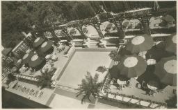 Lázně Luhačovice Zlín zahrada Hotelu Alexandria 40. léta