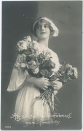 Slečna květy k svátku 1916 razítko 1. kompagnie