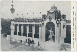 Železnice nádraží Praha čestný dvůr návštěva FJ 1907