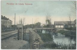 Železnice nádraží zastávka Lhota Šárová Šárovcova Lhota Jičín 1910
