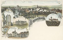 Pozdrav z Benešova litografie