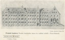 Praha Bubeneč projekt 1. katolického ústavu stavitel Vaňha 1909