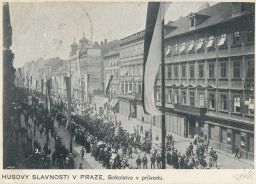 Praha Husovy slavnosti průvod Sokol 1903