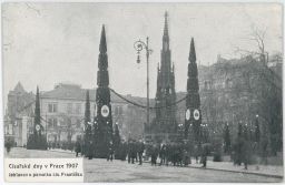Praha Franz Josef FJ císařské dny ozdobné jehlany 1907