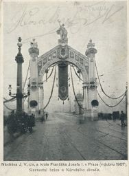 Praha císařské dny Franz Josef brána u Národního divadla 1907