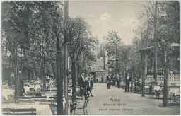 Praha Střelecký ostrov zahradní restaurace 1908