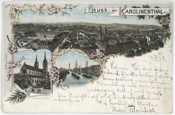 Praha karlín Gruss aus Karloinenthal 1898