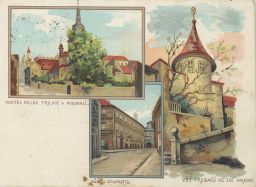 Praha Podskalí kostel dům U Stupartů věž trubačů 1907