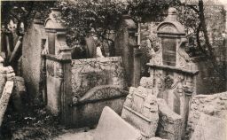 Starý židovský hřbitov v Praze, kol 1893, světlotisk, kabinetka
