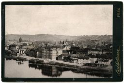 Staré Město z Letné, kolem 1885, světlotisk, kabinetka
