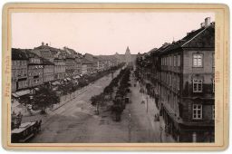 Václavské náměstí směrem k muzeu, 1890, kabinetka