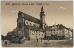 Brno kostel sv. Tomáše Dům zemské správy tram 1922