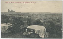 Praha pohled z restaurace Nebozízek 1912