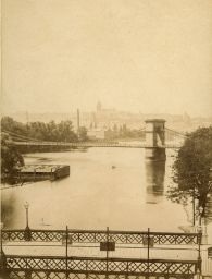 Řetězový most a Hradčany, kolem 1878, kabinetka