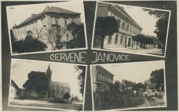 Červené Janovice zámek škola kostel náměstí Kutná Hora