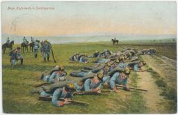 Bayr Infanterie in Schützenlinie Bavorští vojáci v 1. linii 1911