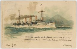 Křižník Gefion Neapol S.M. Kreuzer Gefion bai von Neapel 1898