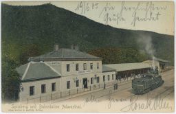 Železnice nádraží Adamov Adamsthal Blansko 1905