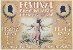 Praha Holešovice Festival pěvecké obce Průmyslový palác 1934