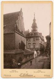 Dobový popisek: Praha. Židovská radnice, kol 1888, kabinetka