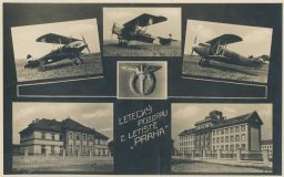 Praha letiště letecký pozdrav Bromografia 20. léta
