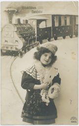 Železnice vlak přání nový rok 1913