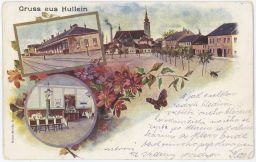Železnice nádraží nádražní restaurace Hulín Kroměříž 1901