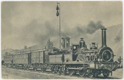 Železnice vlak rychlík tunel košové návěstidlo Bratislava cca 1860