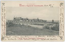 Železnice Maďarsko Üdvözlet a Nagybárodi koszénbányából 1910