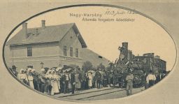 Železnice Maďarsko Nagy-Harsány Állomás forgalom ádadáskor 1913