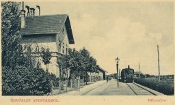 Železnice Maďarsko Üdvözlet Apostagról 1912