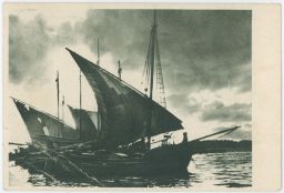 Jugoslávie SFRJ Chorvatsko Rijeka Večer u luci razítko 1950
