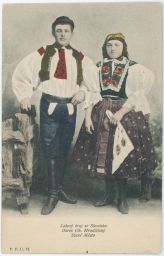 Etnografie kroje pár Slovácko Staré Město Uherské Hradiště FPUH 1907