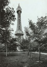 Rozhledna na Petříně, asi 1896, kabinetka