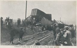 Železnice nehoda vyšinutí vlaku Police nad Metují 14.5.1912