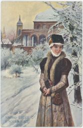Praha Mnoho štěstí v novém roce 1916 slečna Minerva