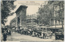 Paris Paříž taxi La Boulevard et la Porte St. Denis