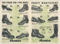 Baťa Zlín katalog obuvi všední den neděle proti nastuzení