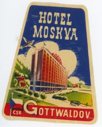 Gottwaldov Zlín Hotel Moskva nálepka