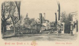 Bruck an der Leith Most nad Litavou Rakousko 1900