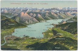 Salzkammergut Traunsee Gmunden Ebensee Traunkirchen Altmünster 3D mapa 1911