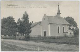 Medzilaborce kostel a škola 1915