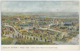 Praha Holešovice jubilejní výstava 1908 panorama Skopalík
