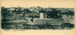 Královské Vinohrady, celkový pohled, 1900, dopisnice, světlotisk